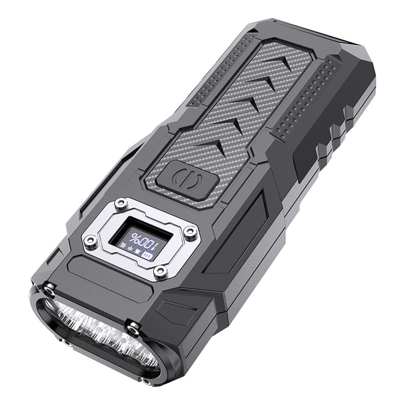 Rechargeable LED Flashlight with Magnetic Base, Power Bank & Digital Display