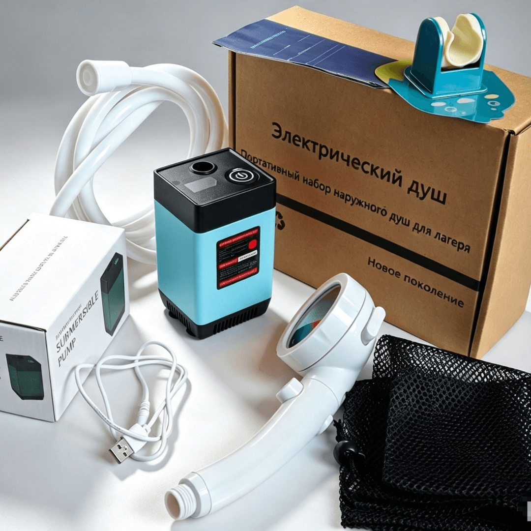 Portable Rechargeable Shower with Self-Priming Pump
