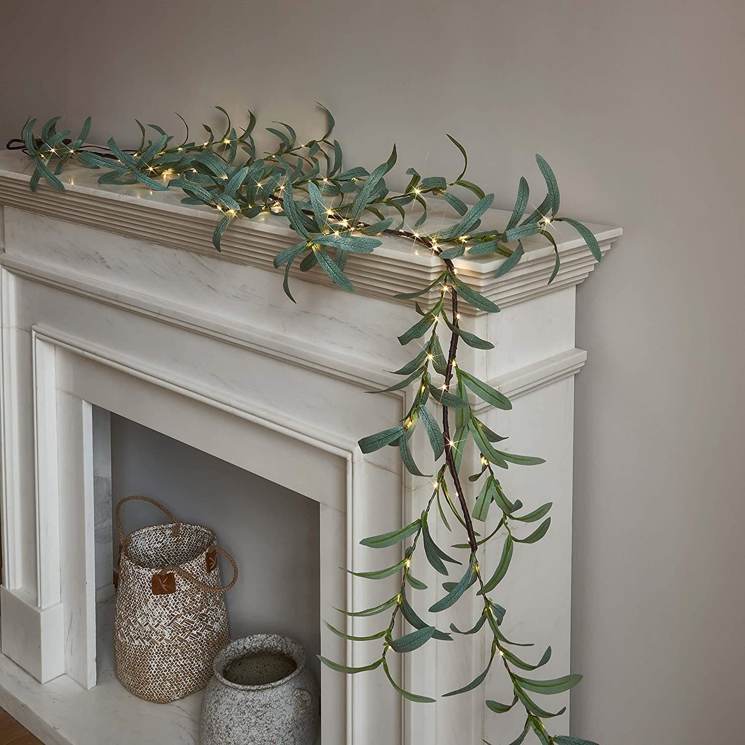 Realistic Olive Leaf Birch String Lights, 6.5 ft