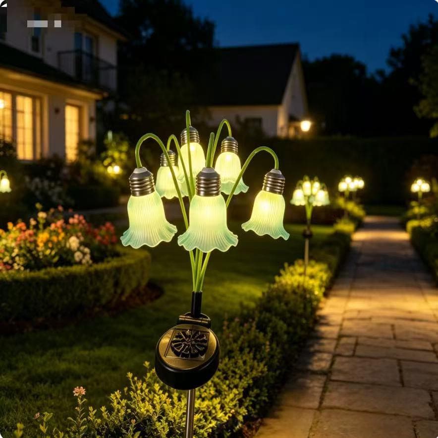 Artificial Flower Solar-powered LED Fiber-optic Ground Lamp