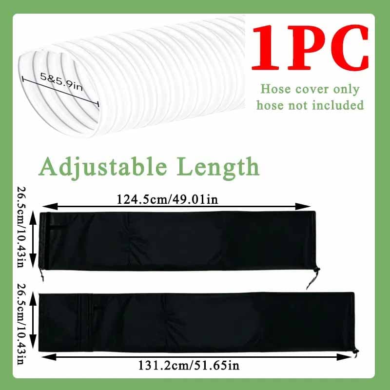Portable Air Conditioning Duct Protective Cover, Universal Portable AC Duct Thermal Insulation Sleeve, Adjustable Length Easy Install Lightweight Vent Hose Wrap, Heat Resistant Dustpr